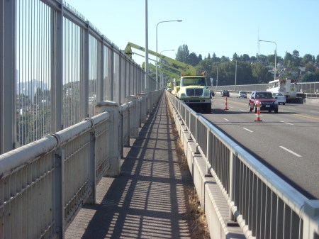 Bridge work - the workers are actually under the bridge