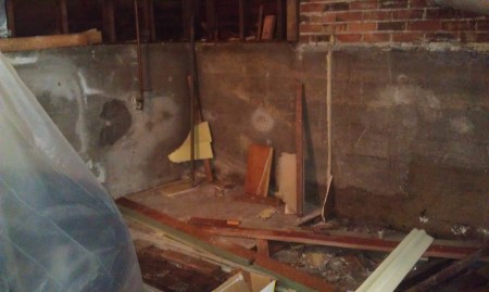 Closet area - walls gone