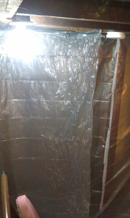 Work area plastic door