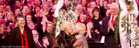 How would you like to have an entire chorus sing you in for your wedding?