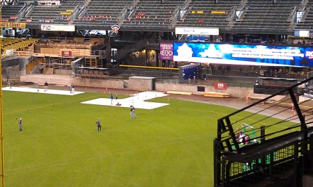 Left field under construction - no walls at all