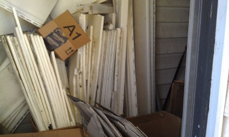 Back porch siding - on the floor of the porch