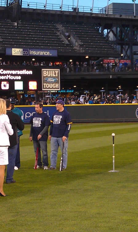 Kevin and Richard, and the unsuspecting ball on a tee