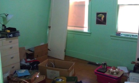 Where a twin bed was.