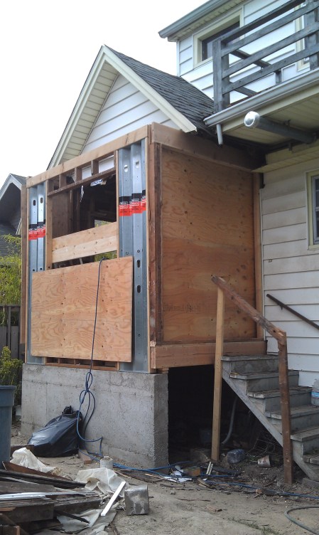 Back door replaced by plywood