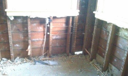 Glimpse (lower right) to the outdoors. [This wall is leaving.]