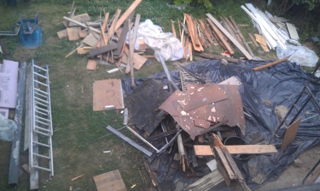 Ladder is not trash, or wheelbarrow