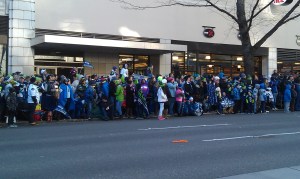 Crowd - when the parade was supposed to start