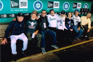 The gang + Rick Waits (Pitching Coach - who willingly joined our crew for a moment, and then again later)