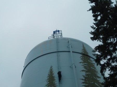 12 flag 95 feet up (in front of our office)